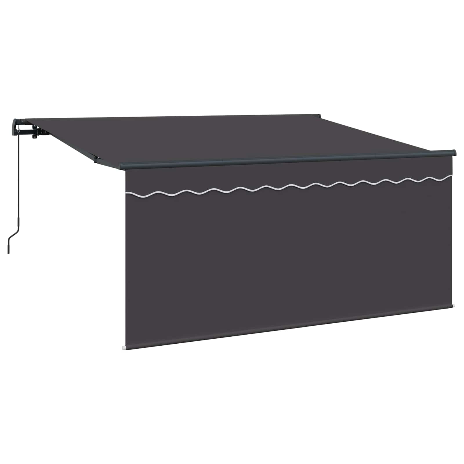 Skrovita tenda Prugasti Antracit 300 x 200 cm tkanina