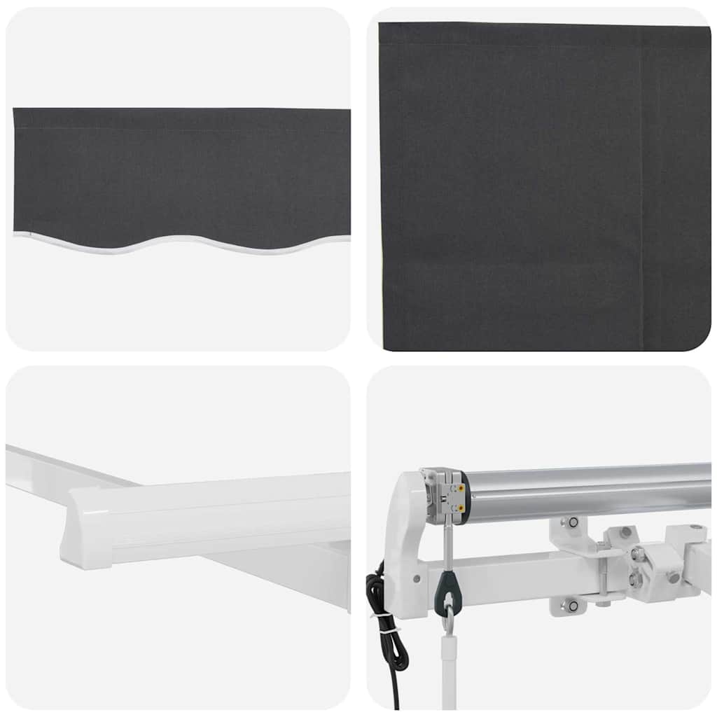 Skrovita tenda Antracit 300 x 200 cm Poliester i aluminij