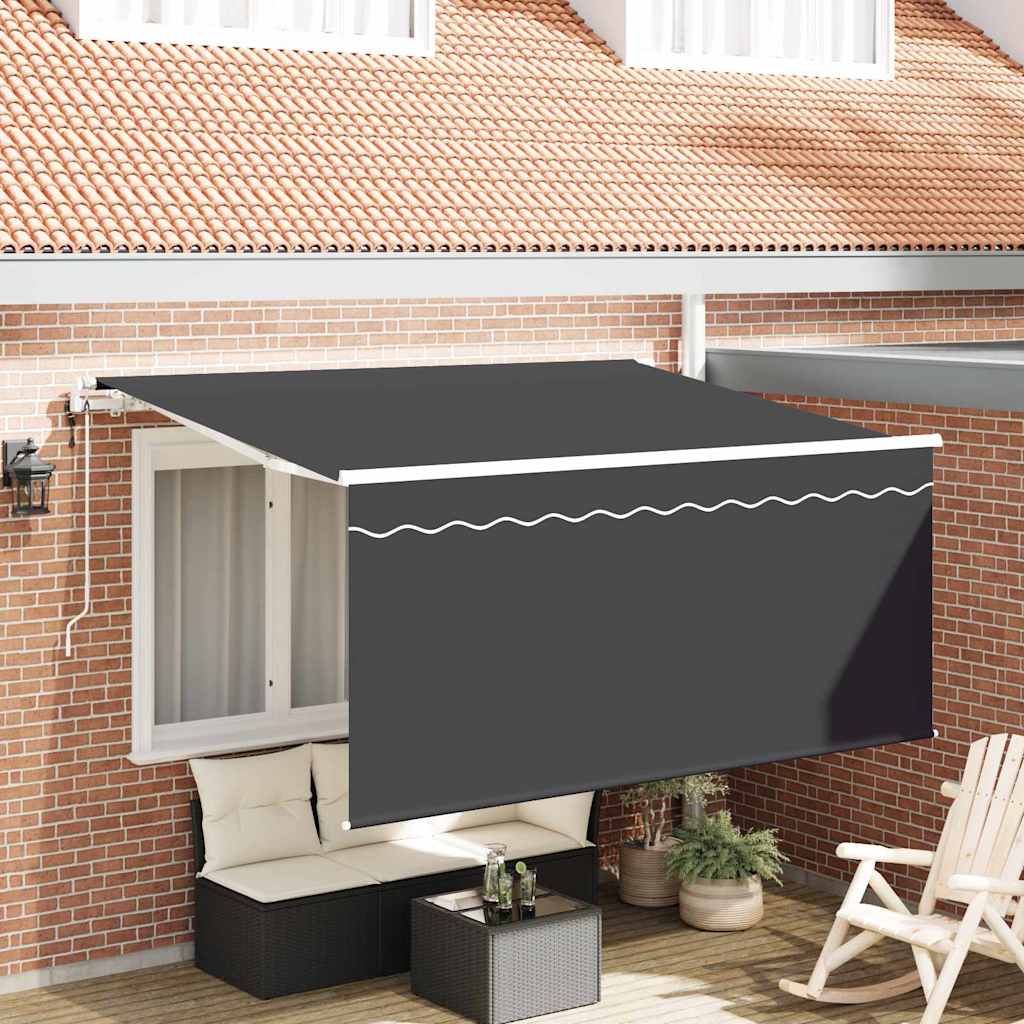 Skrovita tenda Antracit 300 x 200 cm Poliester i aluminij