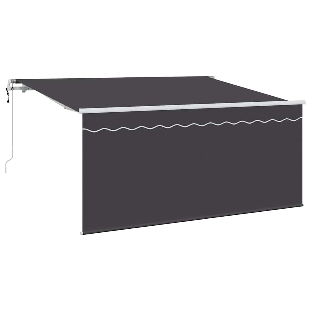 Skrovita tenda Antracit 300 x 200 cm Poliester i aluminij