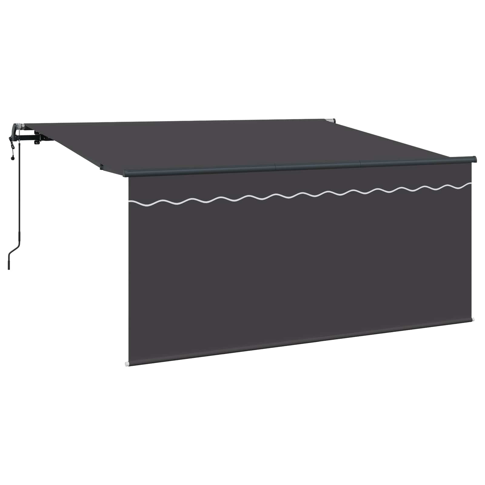 Skrovita tenda Prugasti Antracit 300 x 200 cm tkanina