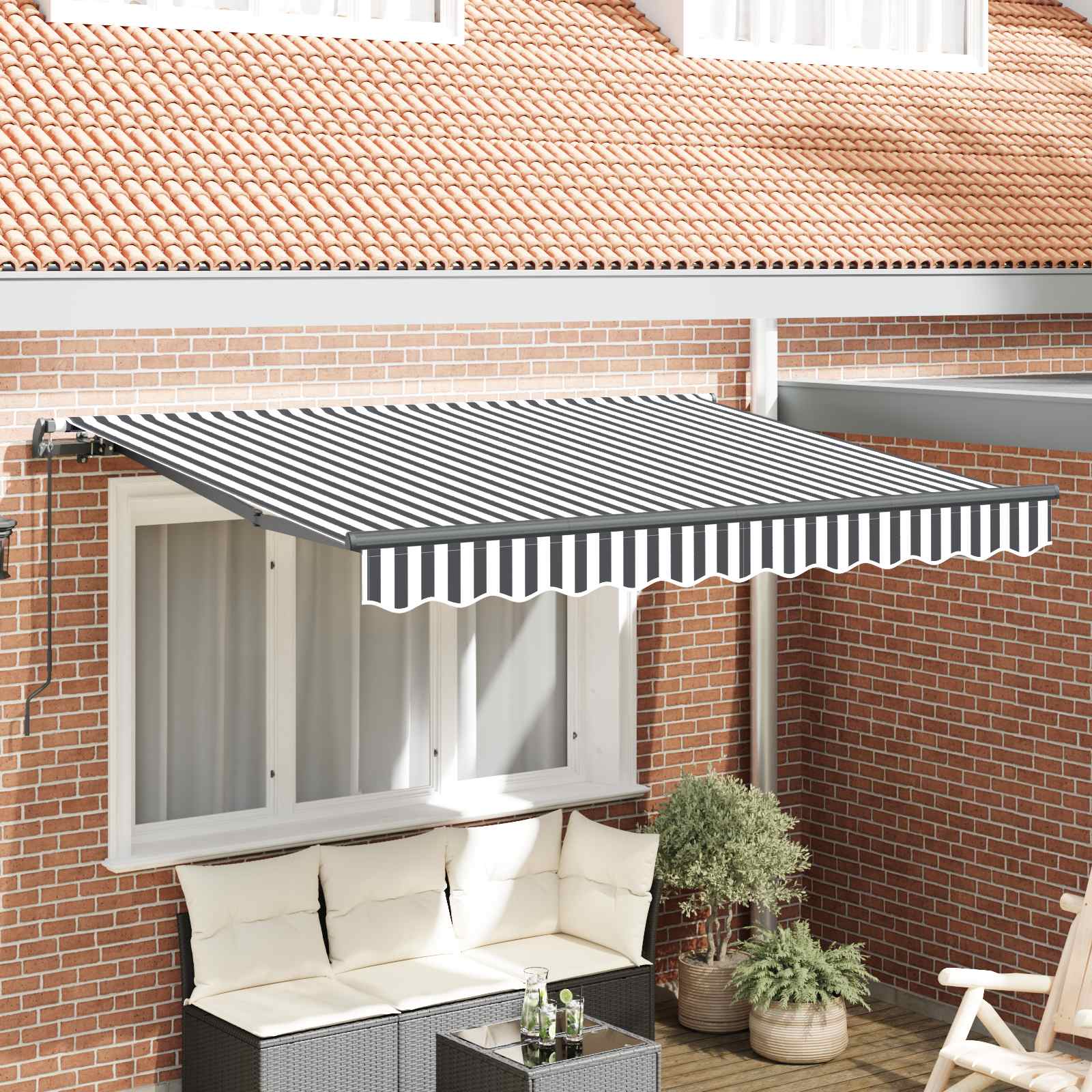 Skrovita tenda Antracit 300 x 200 cm tkanina
