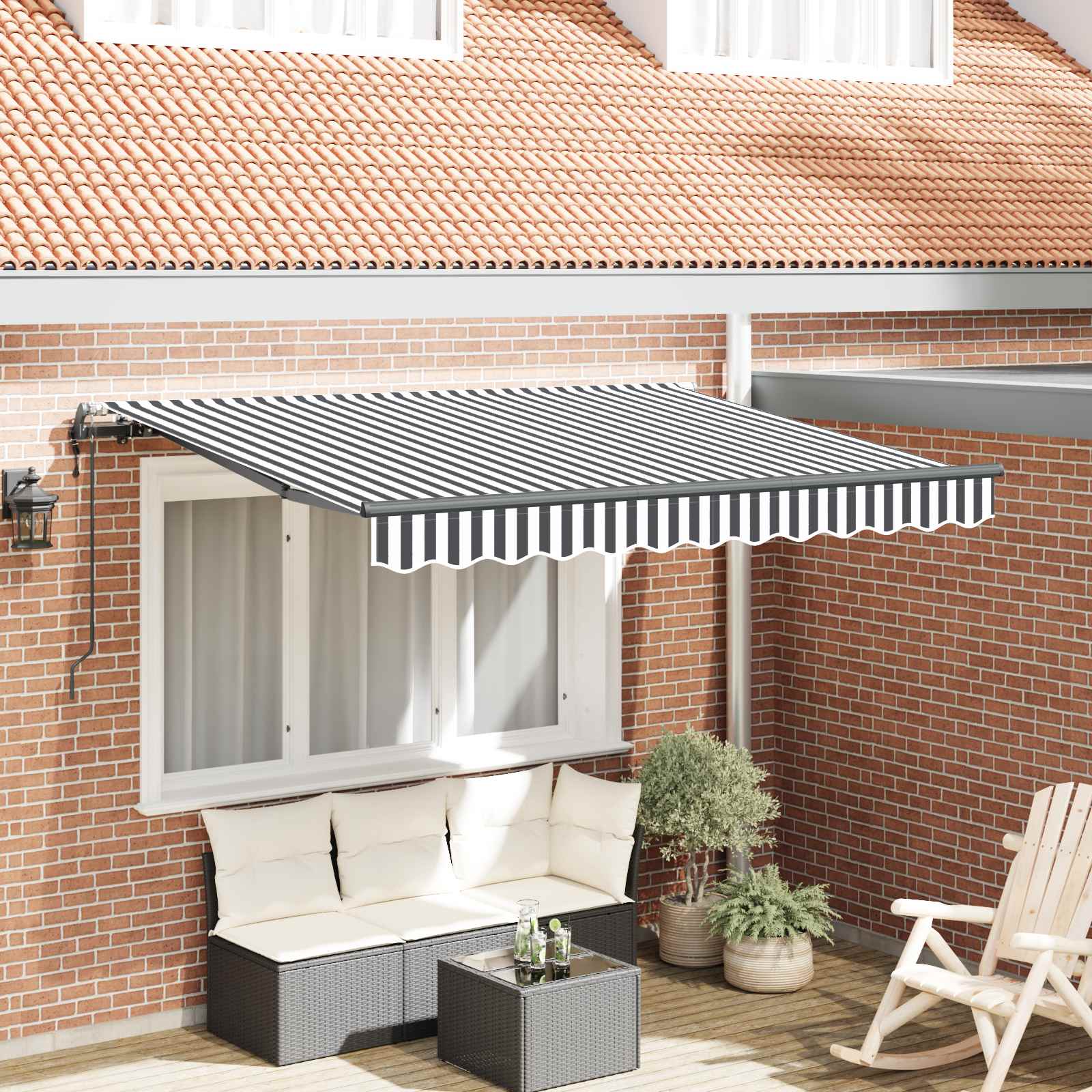 Skrovita tenda Antracit 300 x 200 cm tkanina