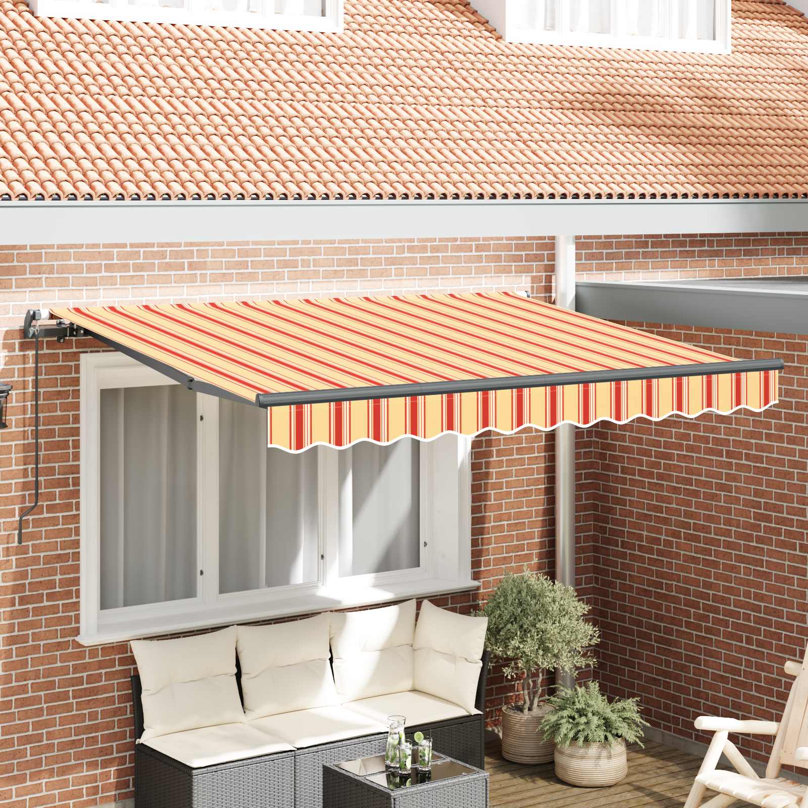 Skrovita tenda Žuta 300 x 200 cm tkanina