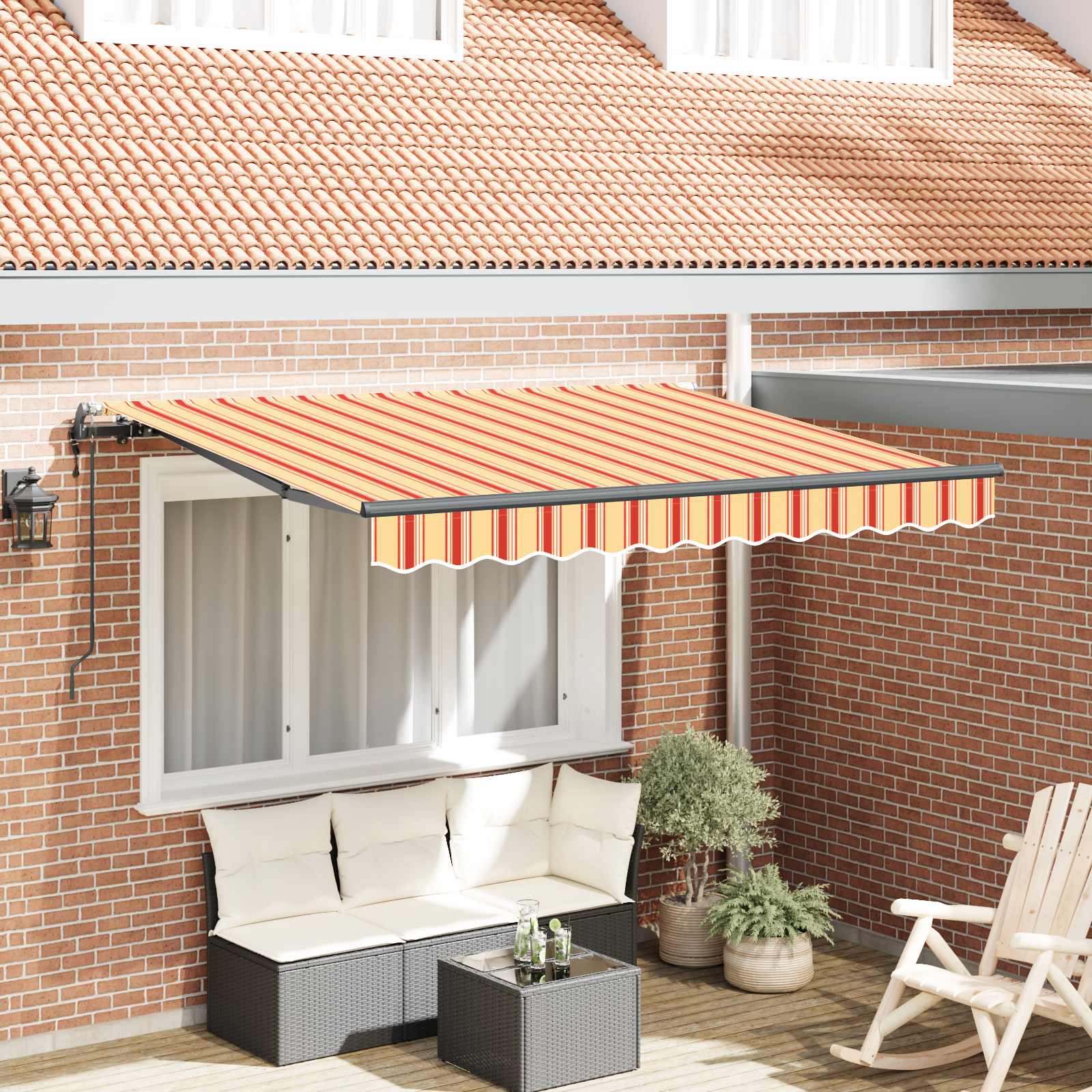 Skrovita tenda Žuta 300 x 200 cm tkanina