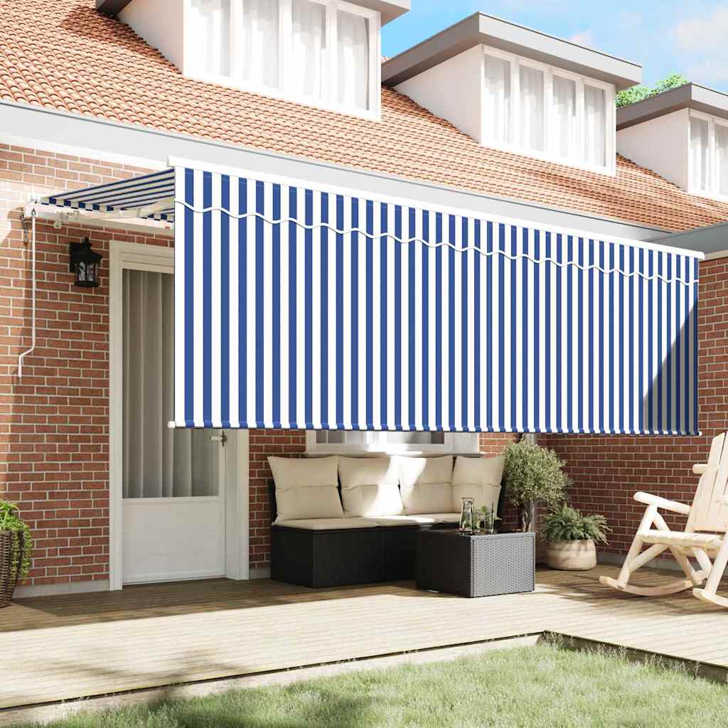 Skrovita tenda Prugasti Plava 350 x 200 cm tkanina