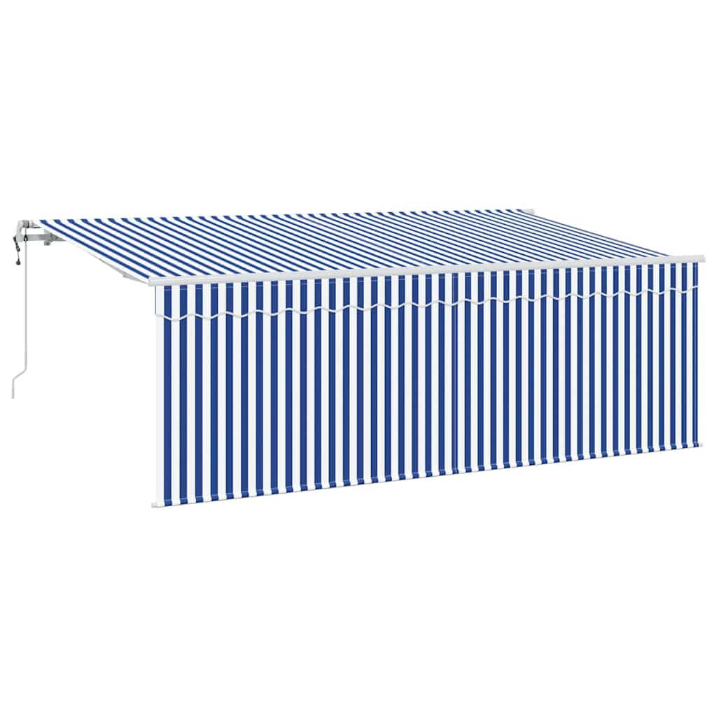 Skrovita tenda Prugasti Plava 350 x 200 cm tkanina