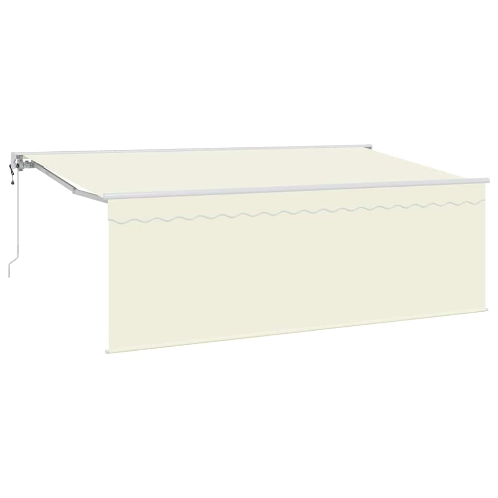 Skrovita tenda Krema 350 x 200 cm Poliester i aluminij