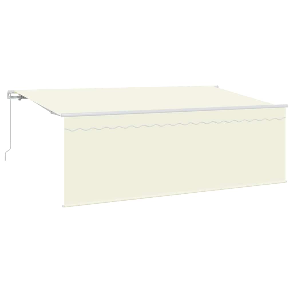 Skrovita tenda Krema 350 x 200 cm Poliester i aluminij