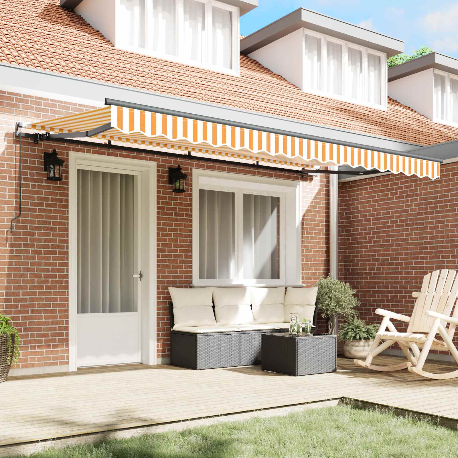Skrovita tenda Žuta 350 x 200 cm tkanina