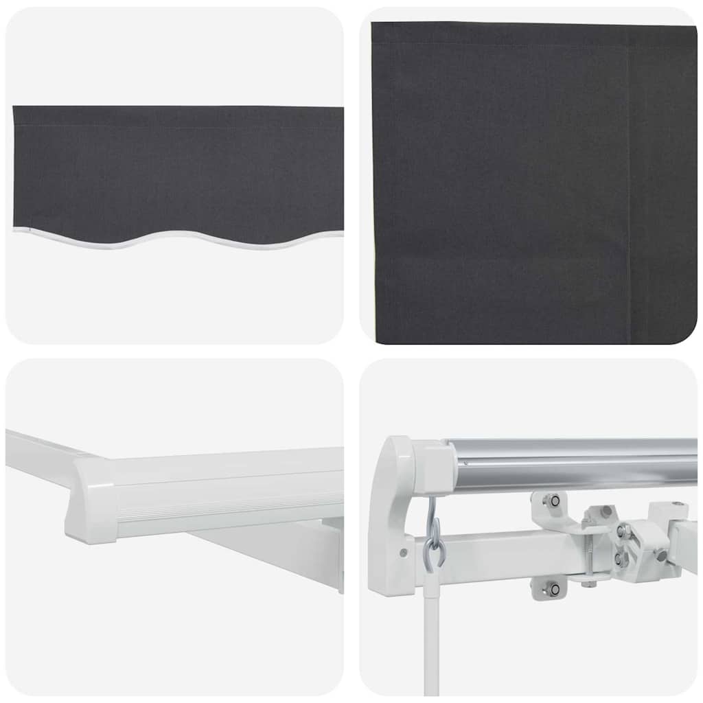 Skrovita tenda Antracit 350 x 200 cm tkanina