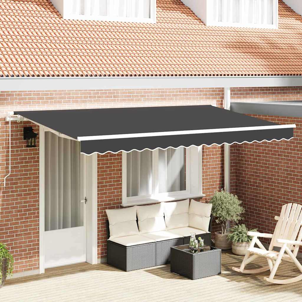Skrovita tenda Antracit 350 x 200 cm tkanina