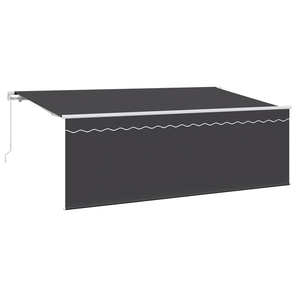 Skrovita tenda Antracit 350 x 200 cm Poliester i aluminij