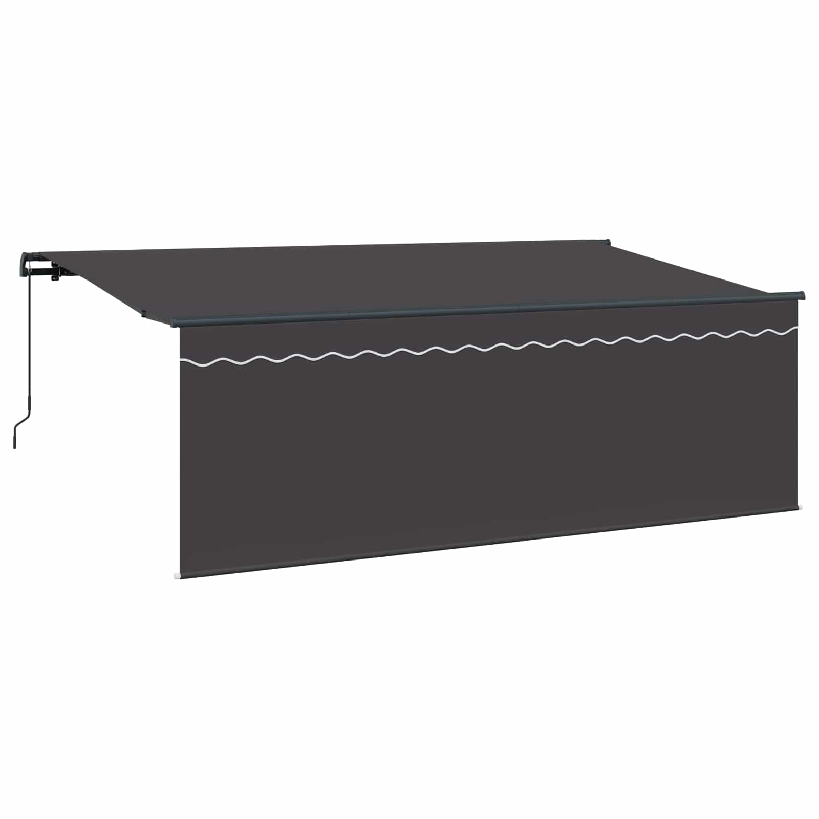 Skrovita tenda Antracit 350 x 200 cm Poliester i aluminij