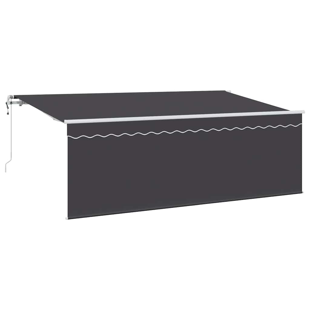 Skrovita tenda Antracit 350 x 200 cm Poliester i aluminij