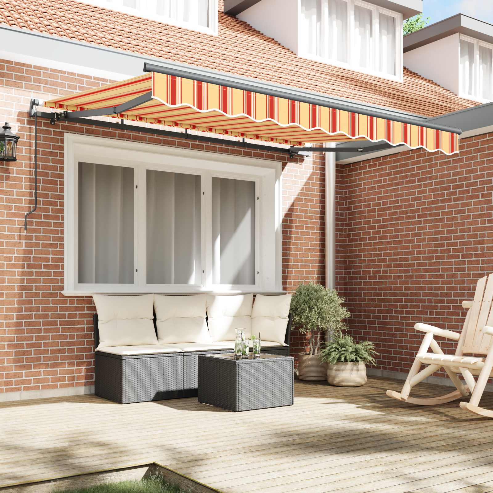 Skrovita tenda Žuta 350 x 200 cm tkanina