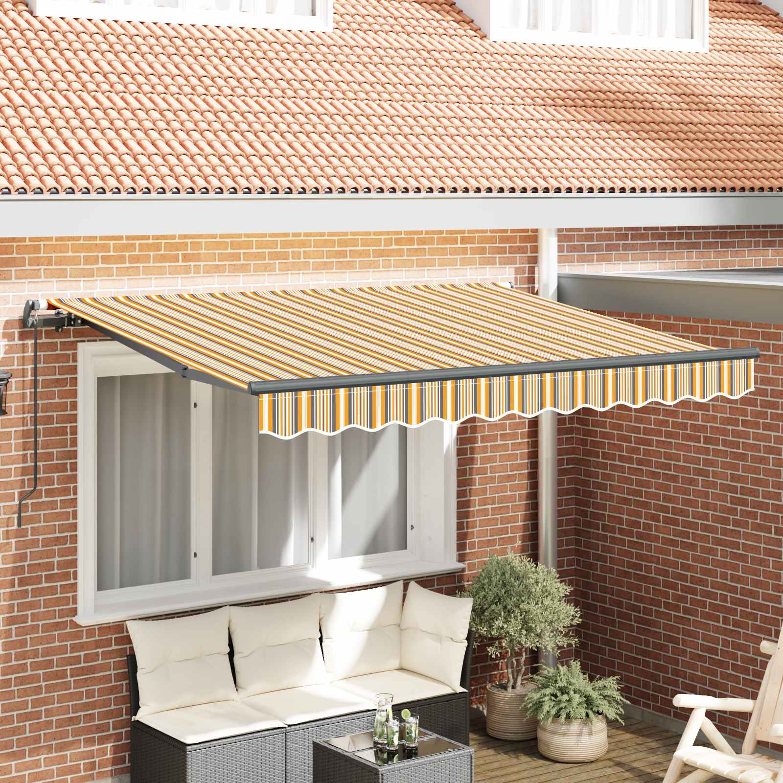 Skrovita tenda Žuta 350 x 200 cm tkanina