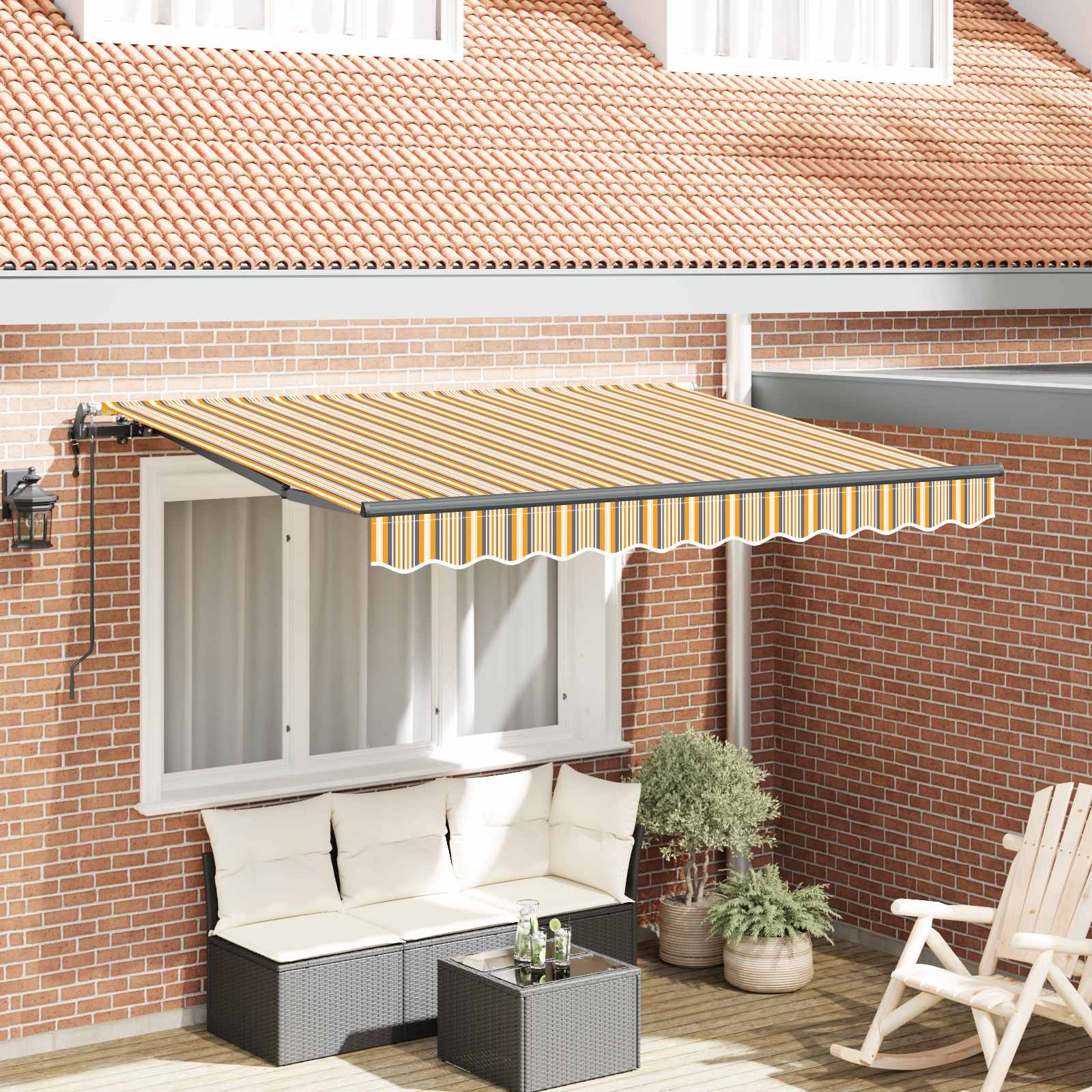 Skrovita tenda Žuta 350 x 200 cm tkanina