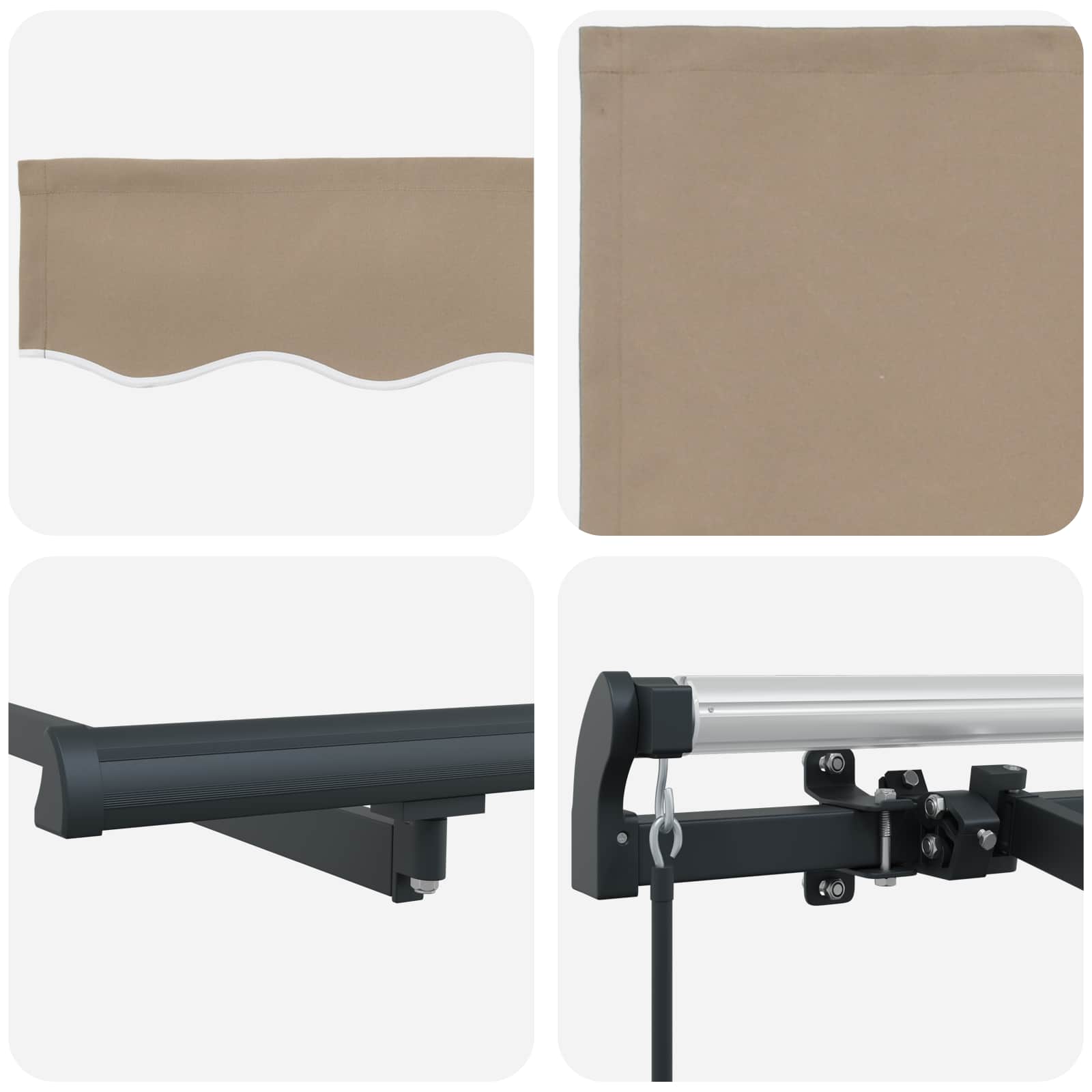 Skrovita tenda Bež 350 x 200 cm tkanina