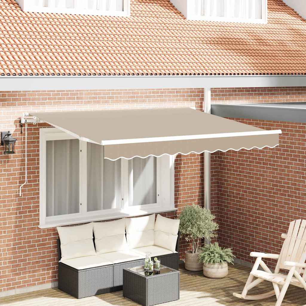 Skrovita tenda Bež 350 x 200 cm tkanina