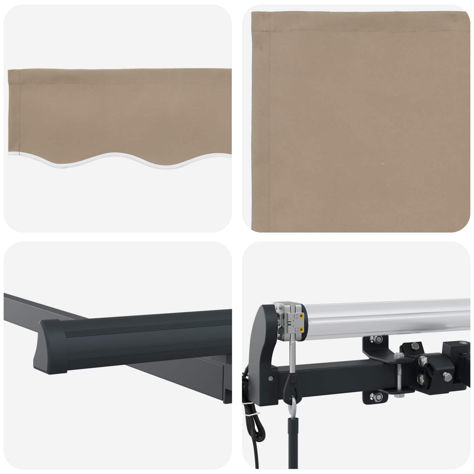Skrovita tenda Bež 350 x 200 cm tkanina