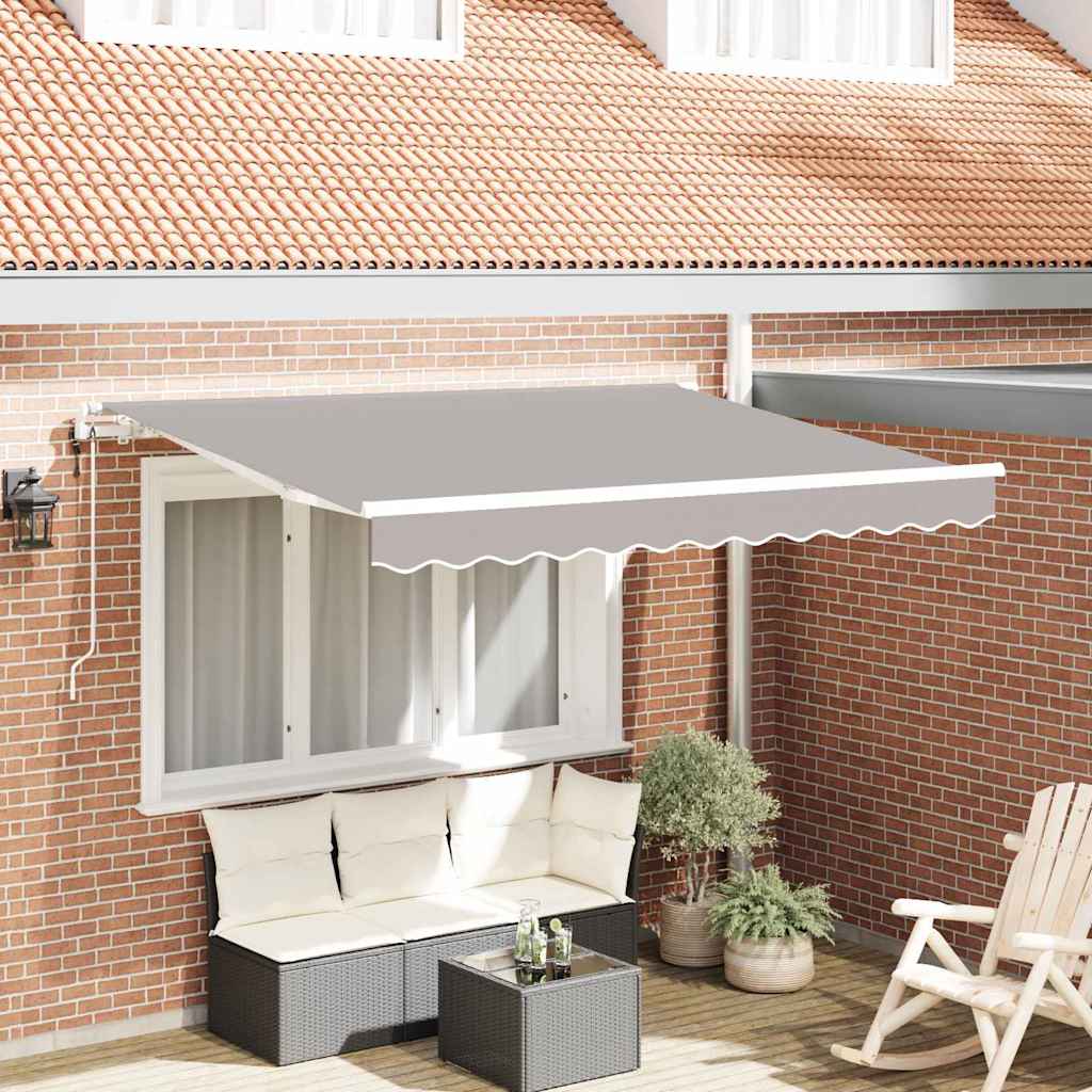 Skrovita tenda Svijetlo siva 350 x 200 cm tkanina