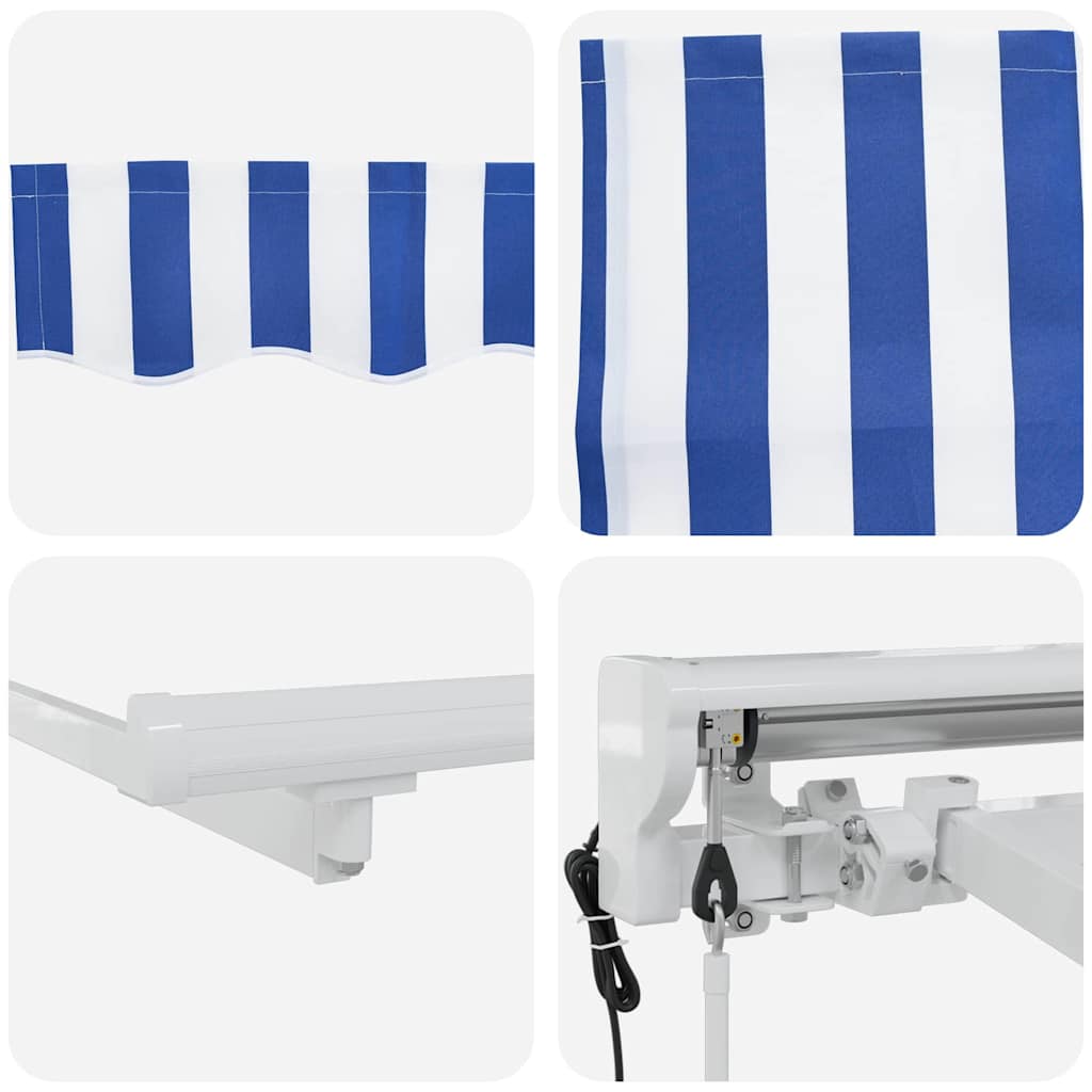 Okvir tende Plava i bijela 400 x 200 cm Poliester s PU premazom