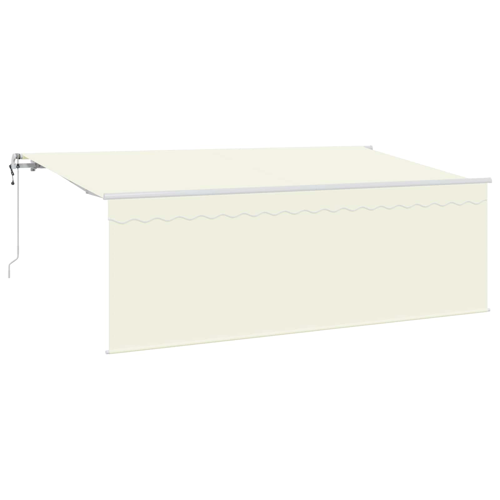 Skrovita tenda Krema 400 x 200 cm Poliester i aluminij