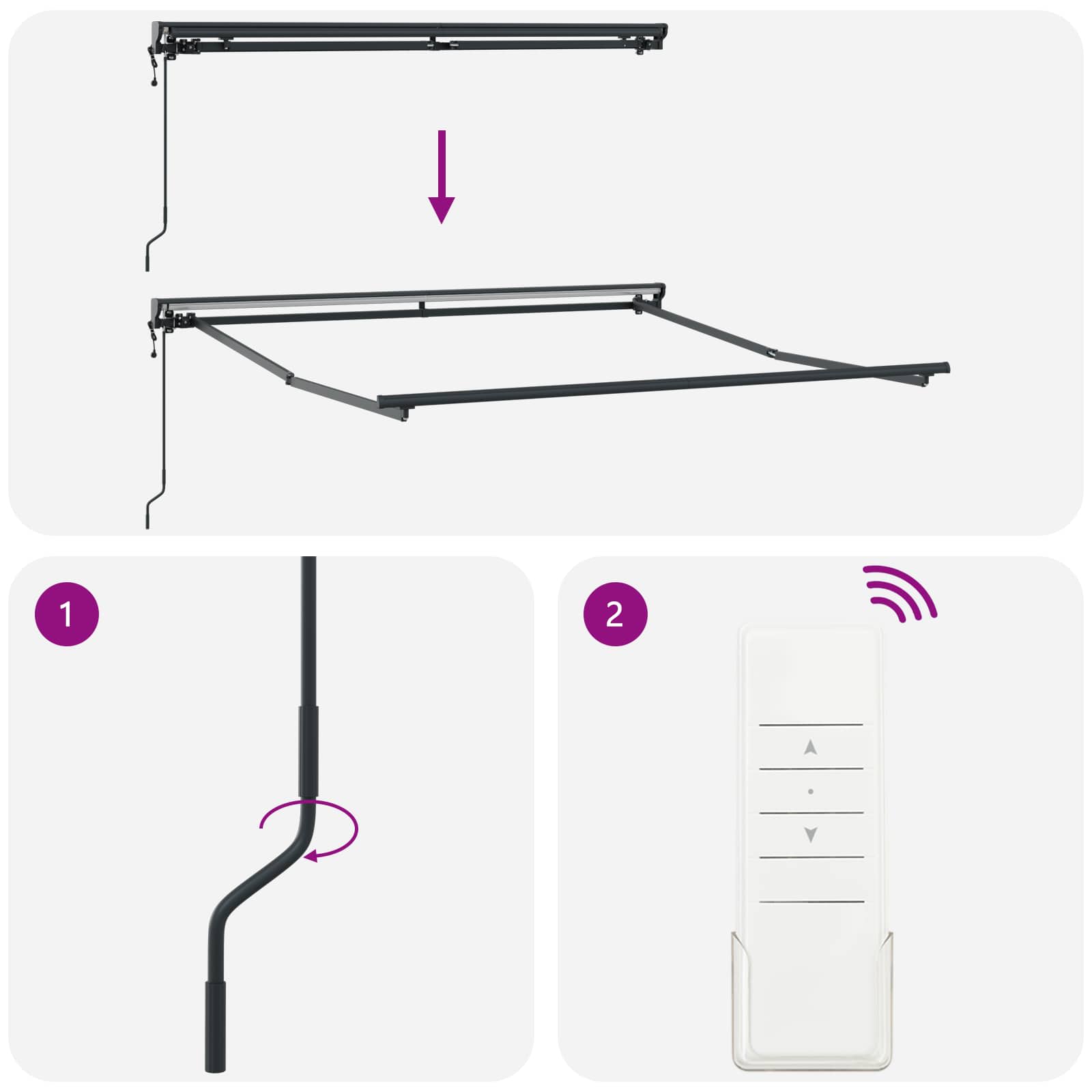 Okvir tende Plava i bijela 300 x 250 cm Poliester s PU premazom