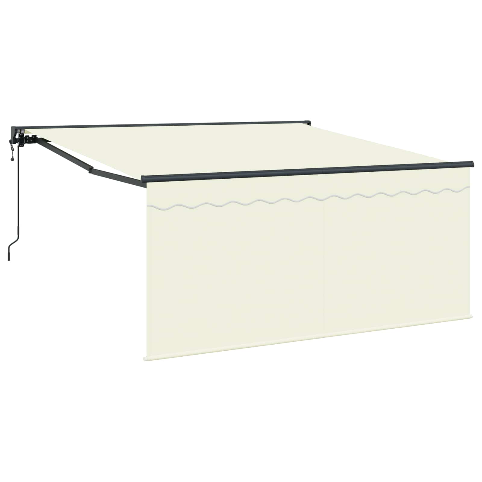 Skrovita tenda Krema 300 x 250 cm Poliester i aluminij