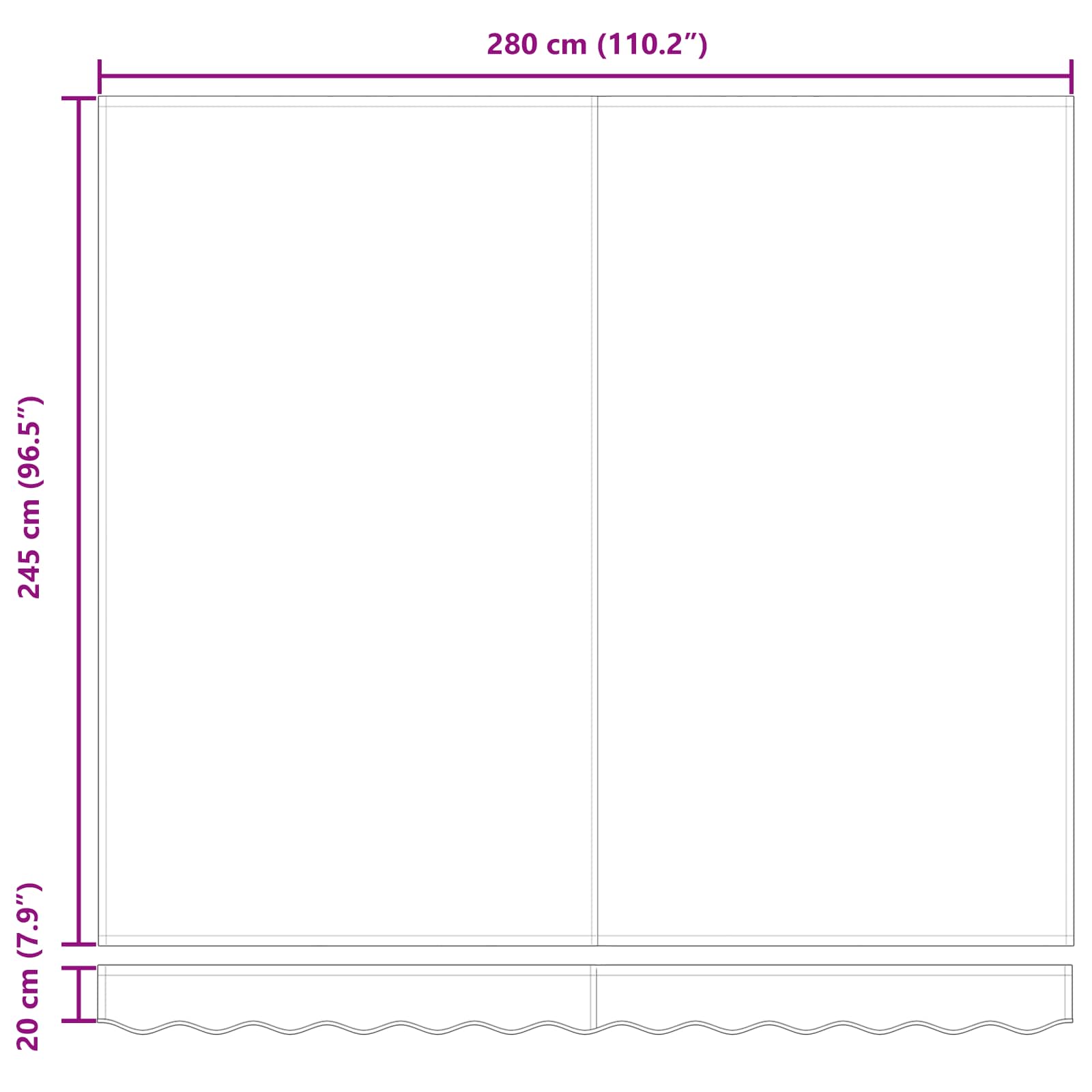Skrovita tenda Narančasta i smeđa 300 x 250 cm