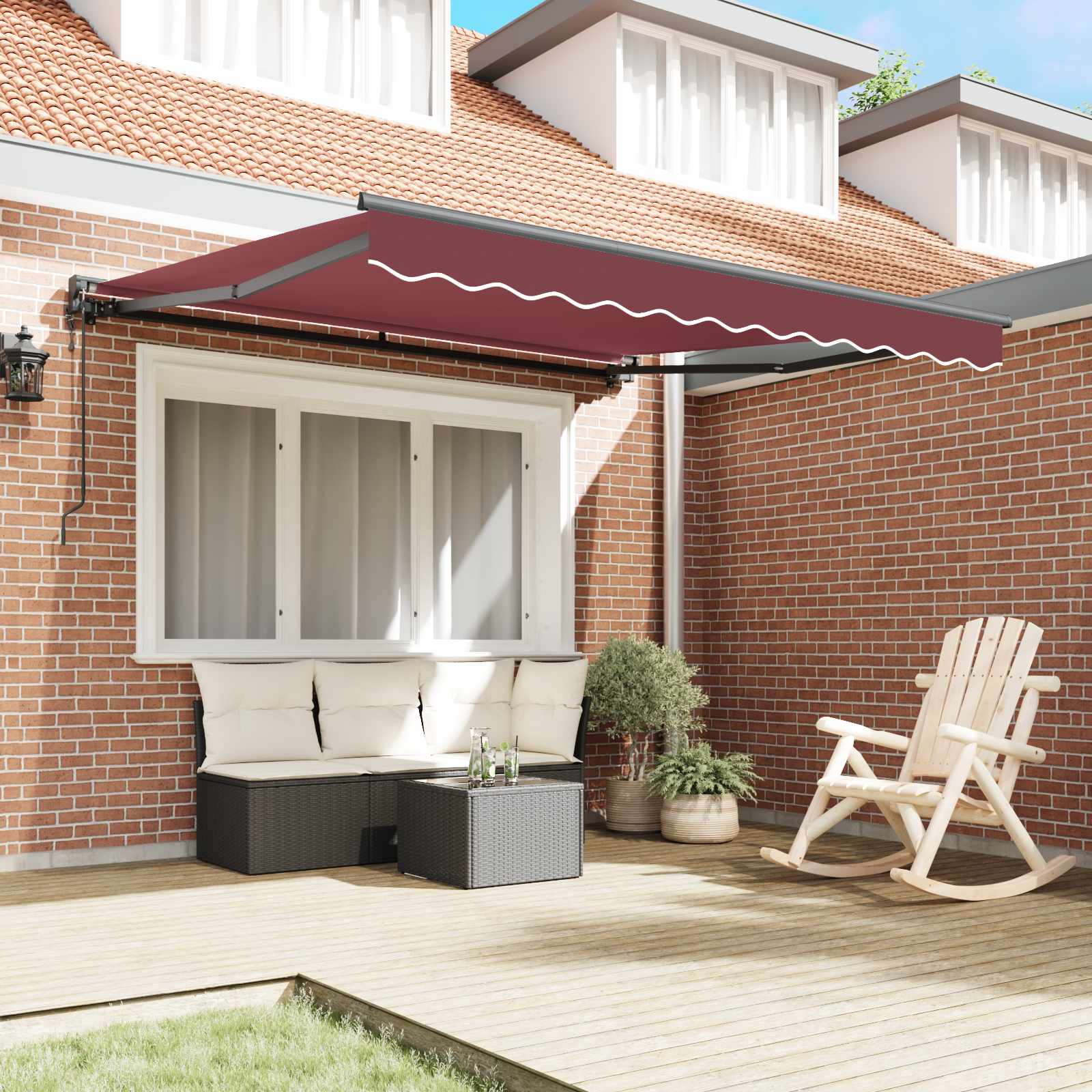 Okvir tende Tamno crvena 300 x 250 cm Poliester s PU premazom