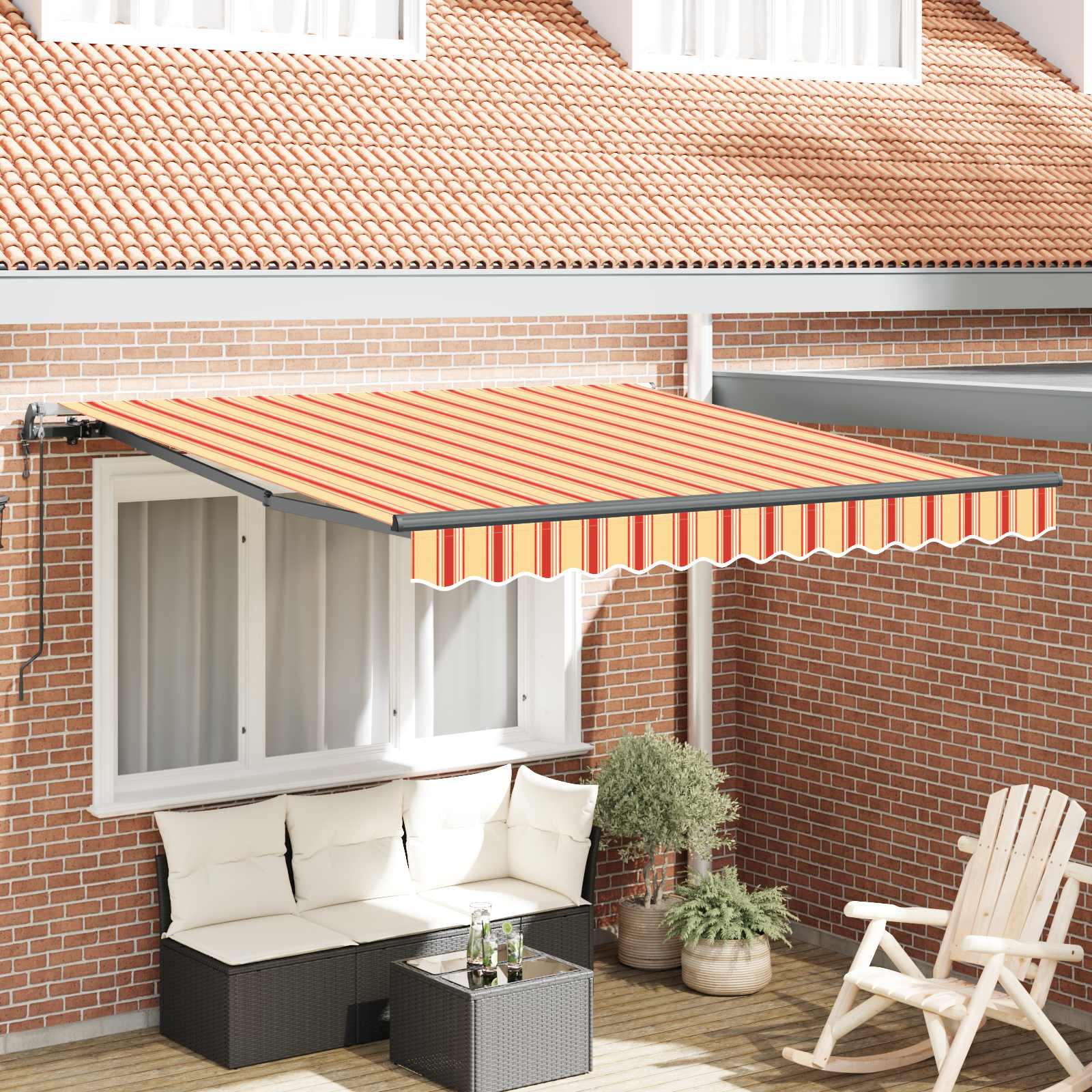 Skrovita tenda Žuta i narančasta 300 x 250 cm