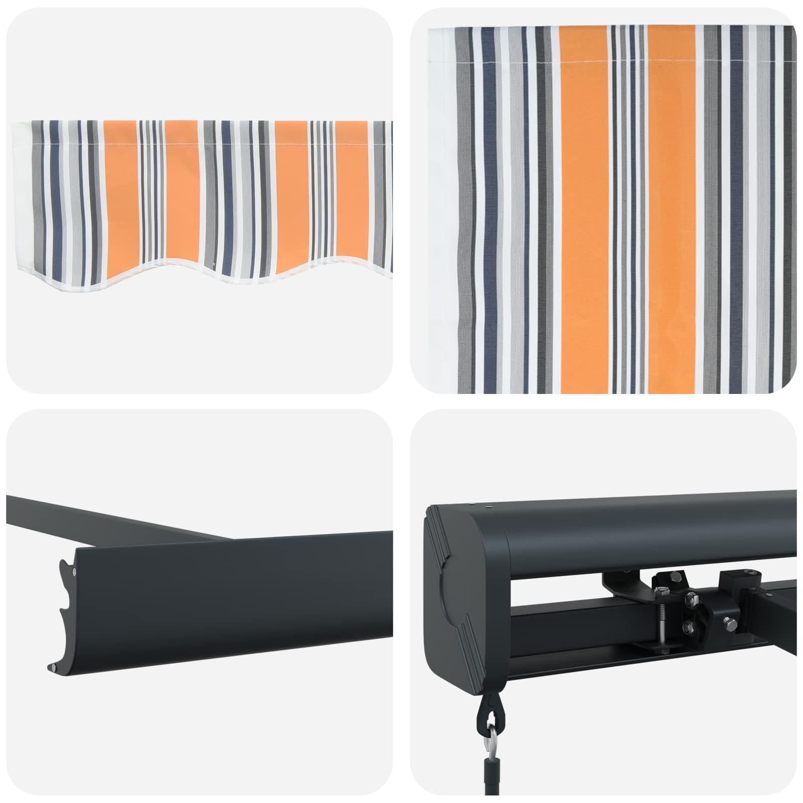 Povlačivi tende Šareni 300 x 250 cm Platno i Aluminij