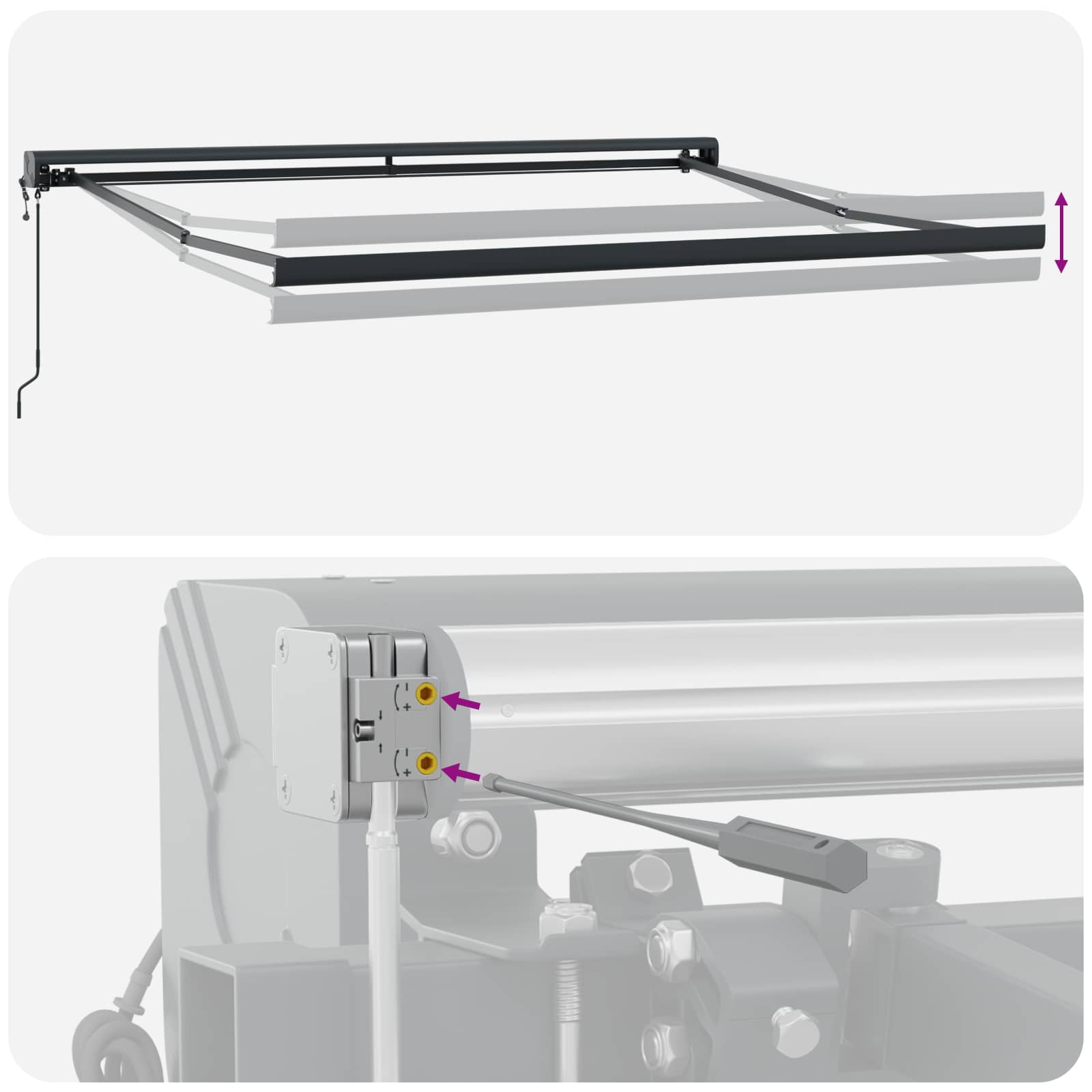 Nadstrešnica Šareni 300 x 250 x 165 cm Poliester i aluminij