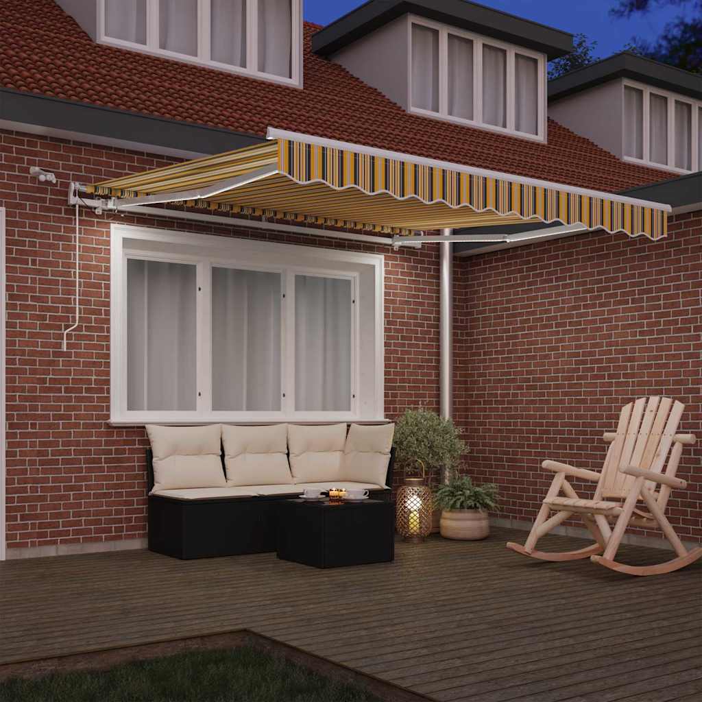 Skrovita tenda Šareni 300 x 250 cm Poliester i metal