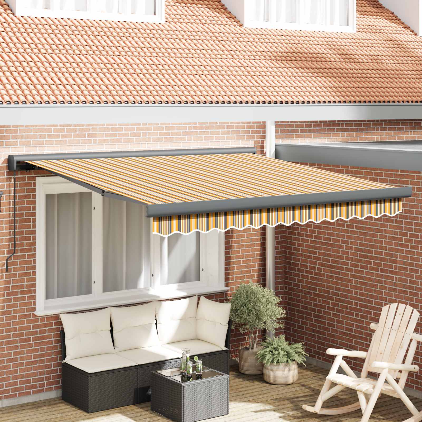 Povlačivi tende Šareni 300 x 250 cm Platno i Aluminij