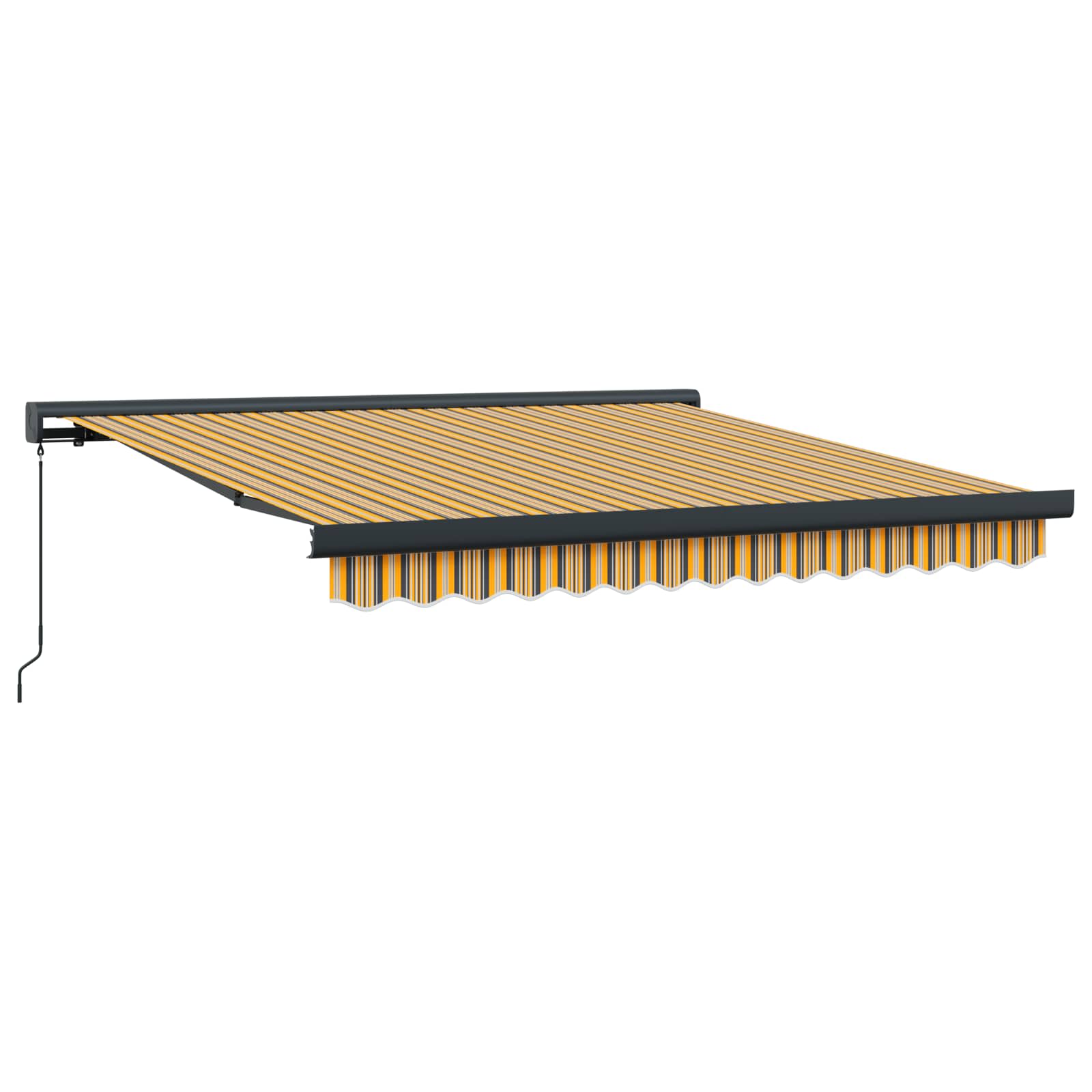 Skrovita tenda Šareni 300 x 250 cm Tkanina i Metal