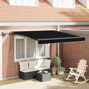 Skrovita tenda S LED lampica Crna 300 x 250 cm tkanina