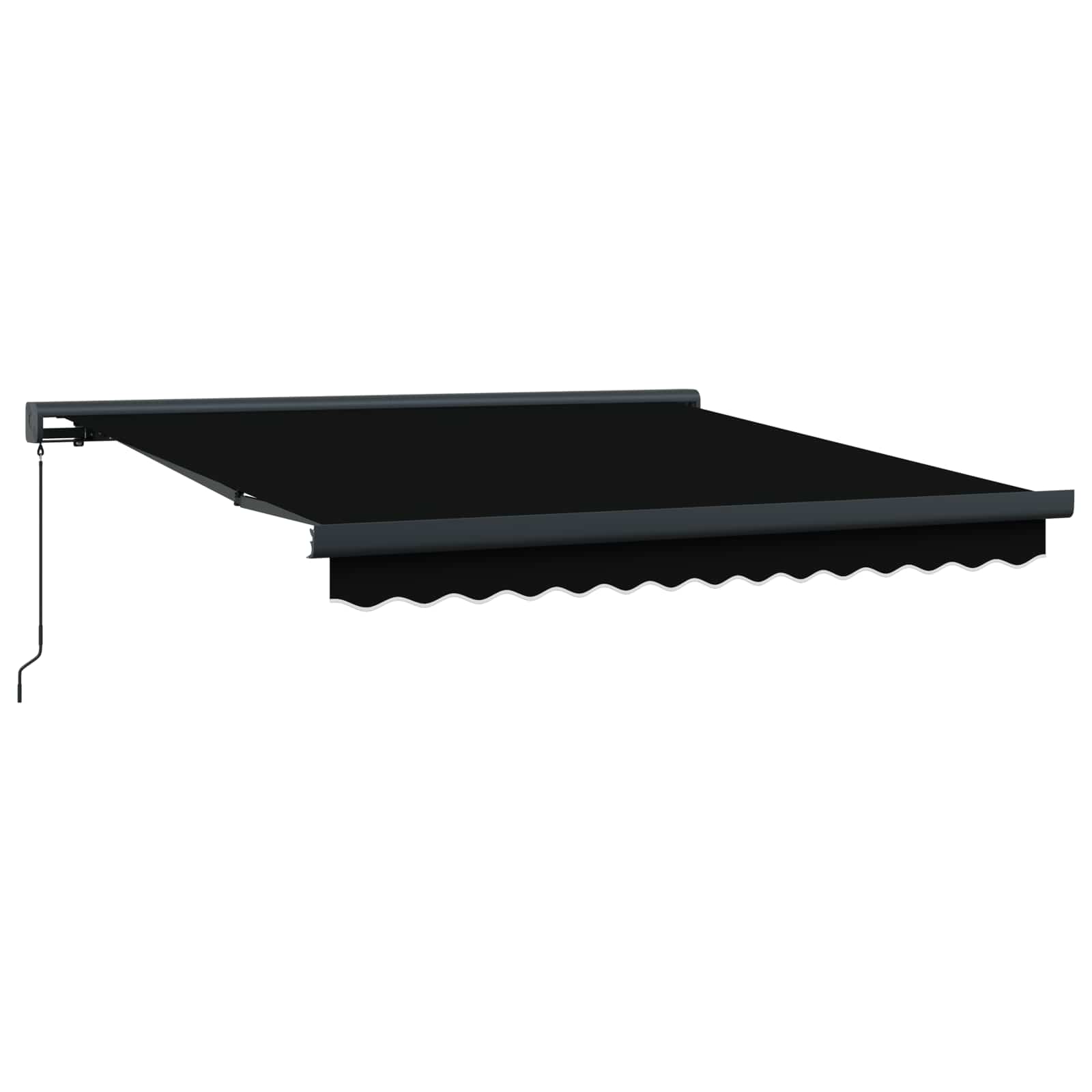 Skrovita tenda Crna 300 x 250 cm Tkanina i Metal