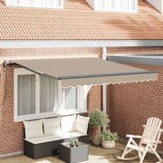 Skrovita tenda Bež 300 x 250 cm Tkanina i Aluminij