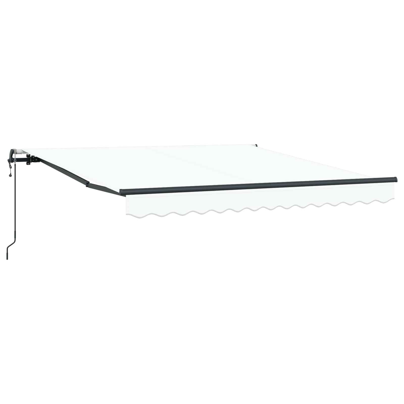 Skrovita tenda Bijelo 300 x 250 cm Tkanina i Aluminij