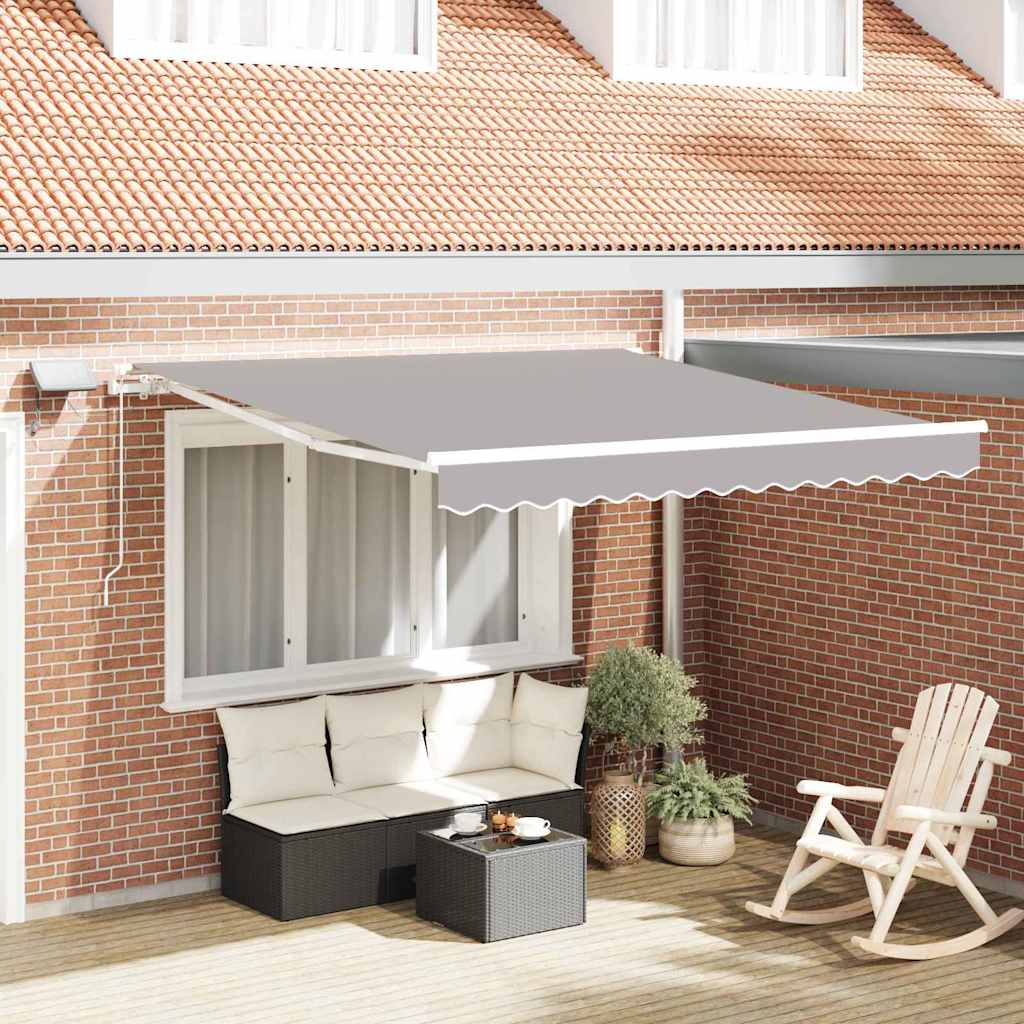 Skrovita tenda Svijetlo siva 300 x 250 cm Tkanina i čelik