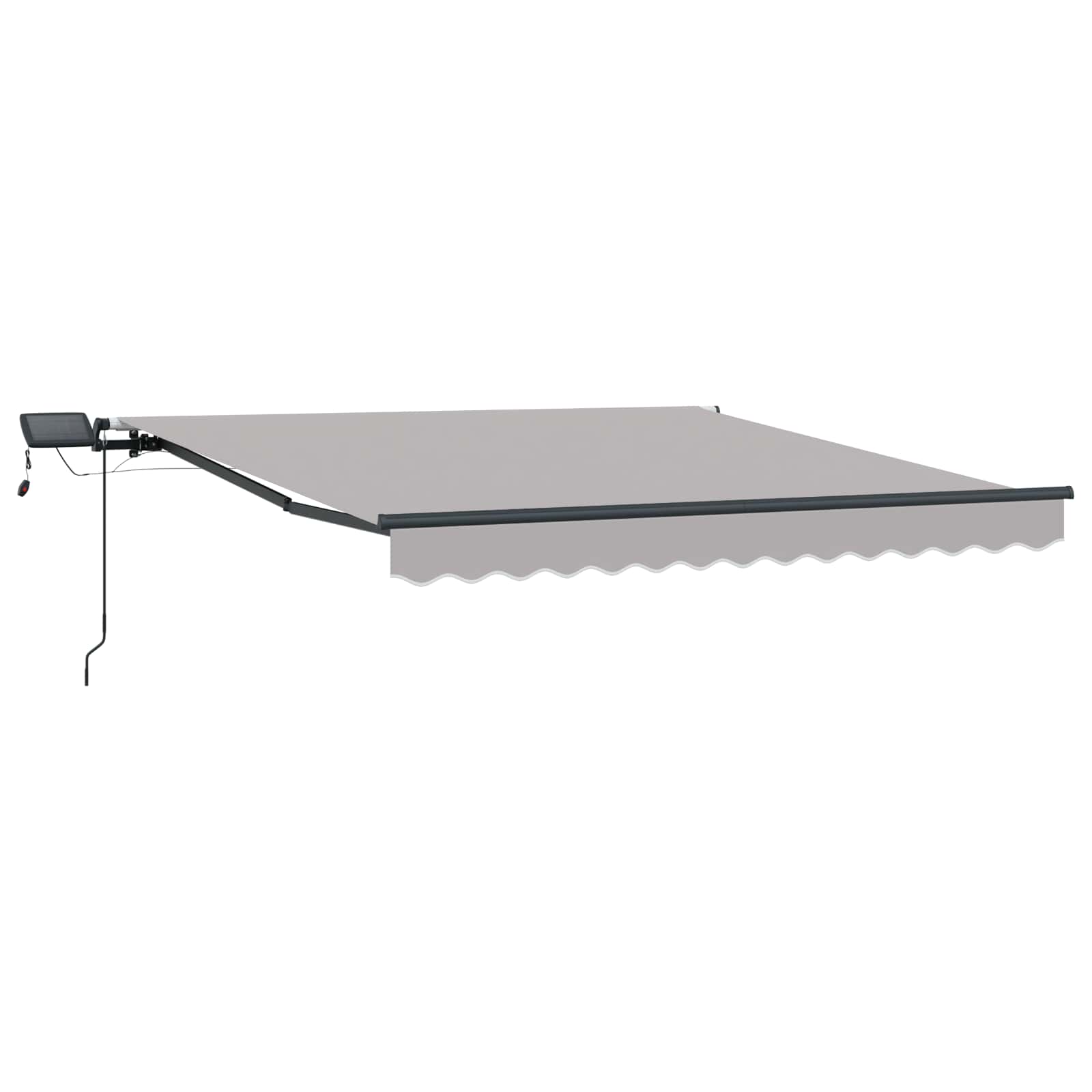Skrovita tenda S LED lampica Svjetlosiva 300 x 250 cm tkanina
