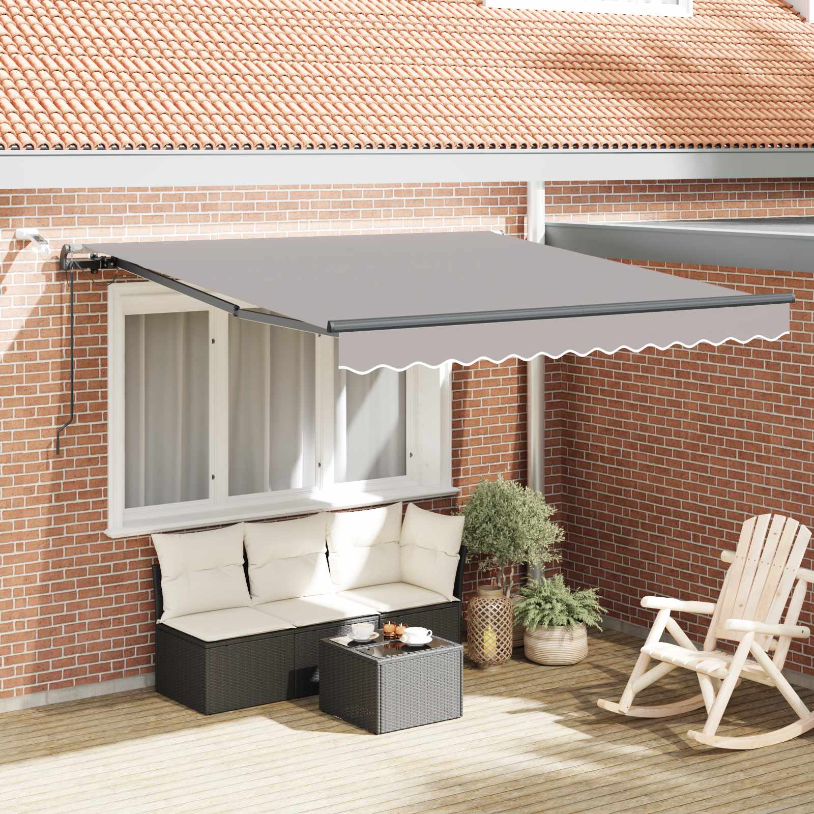 Tkanina za tende s Svijetlo siva 300 x 250 cm Poliester