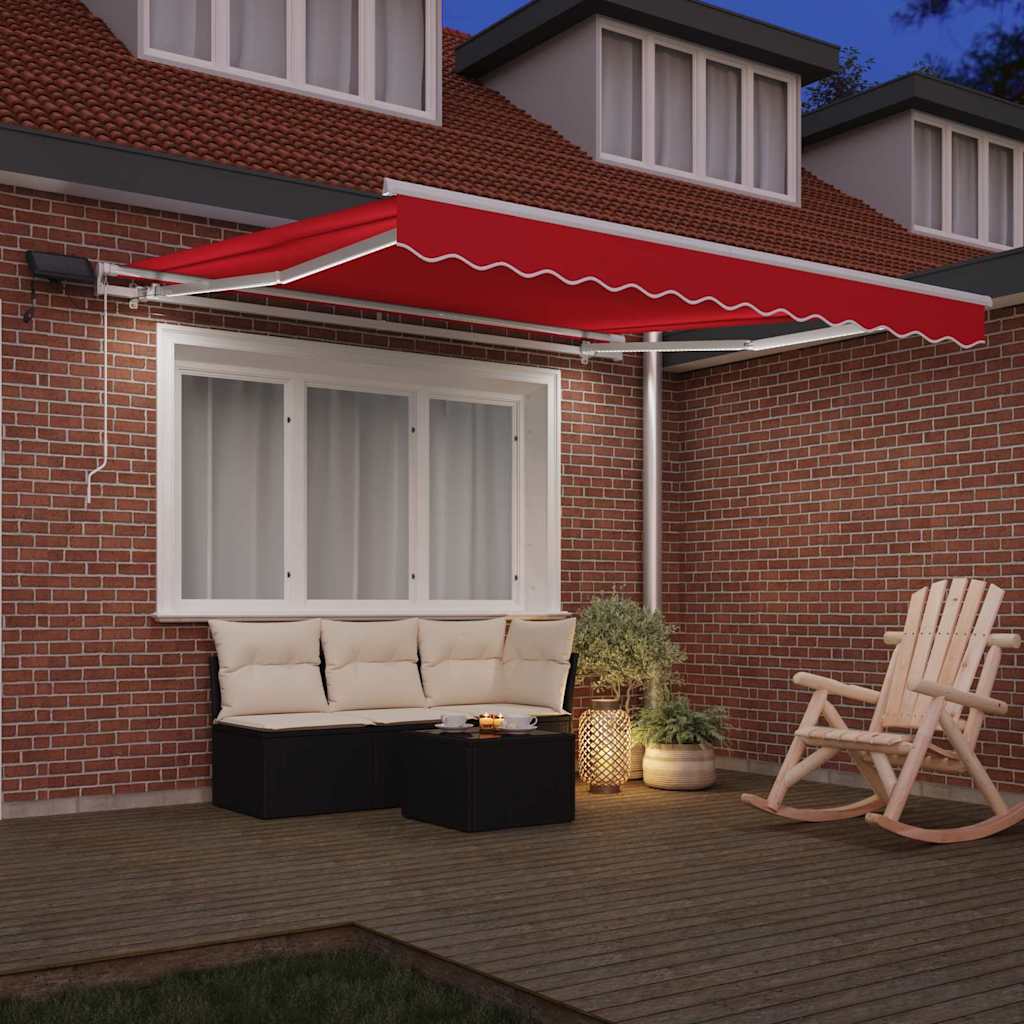 Skrovita tenda Crvena 300 x 250 cm Tkanina i čelik