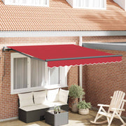 Skrovita tenda Crvena 300 x 250 cm Tkanina i Aluminij