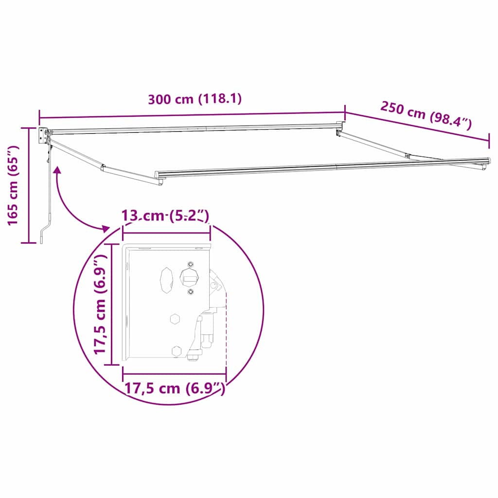 Nadstrešnica Crvena 300 x 250 x 165 cm Poliester