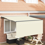 Skrovita tenda Krema 350 x 250 cm Poliester i aluminij