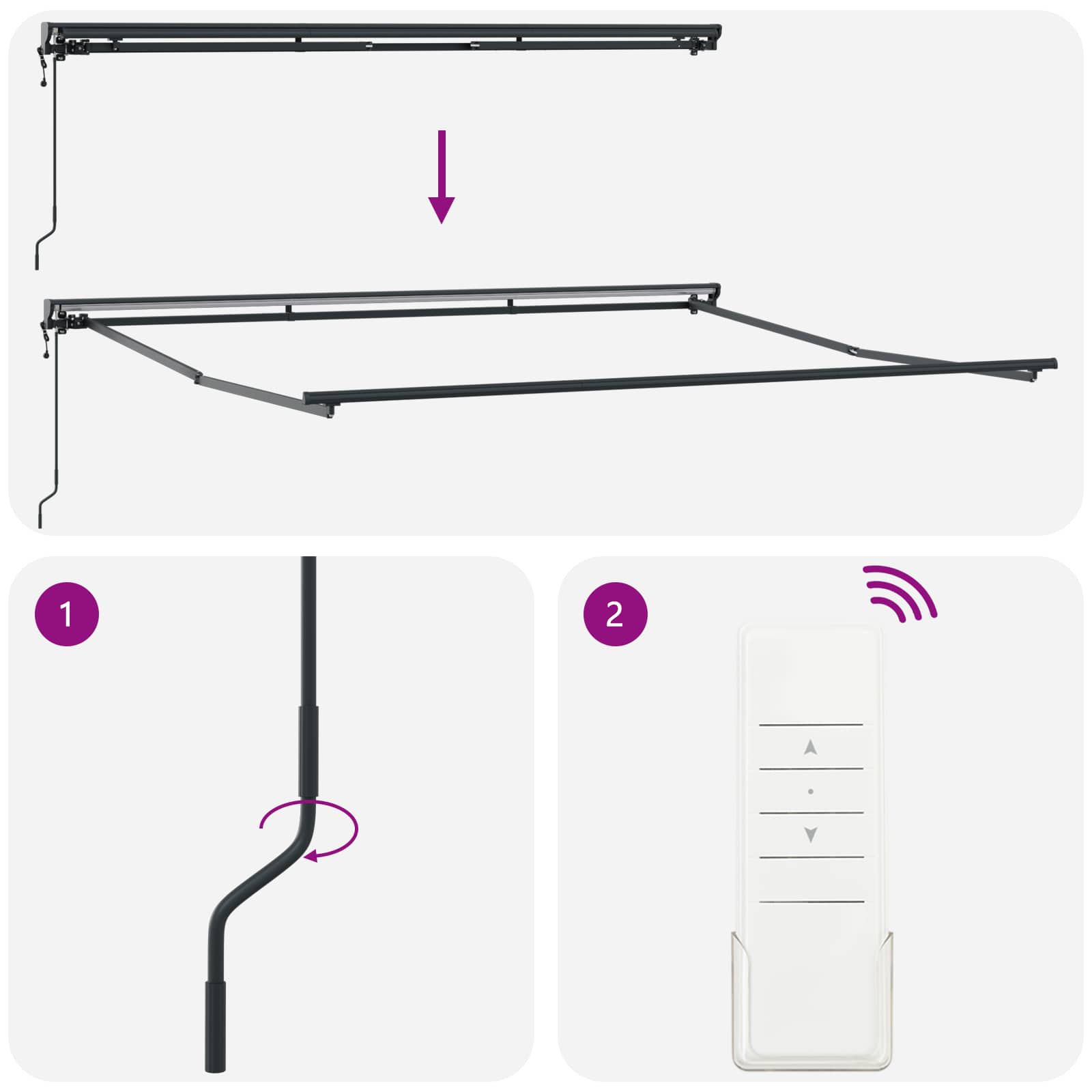 Okvir tende Žuta i bijela 350 x 250 cm Poliester s PU premazom